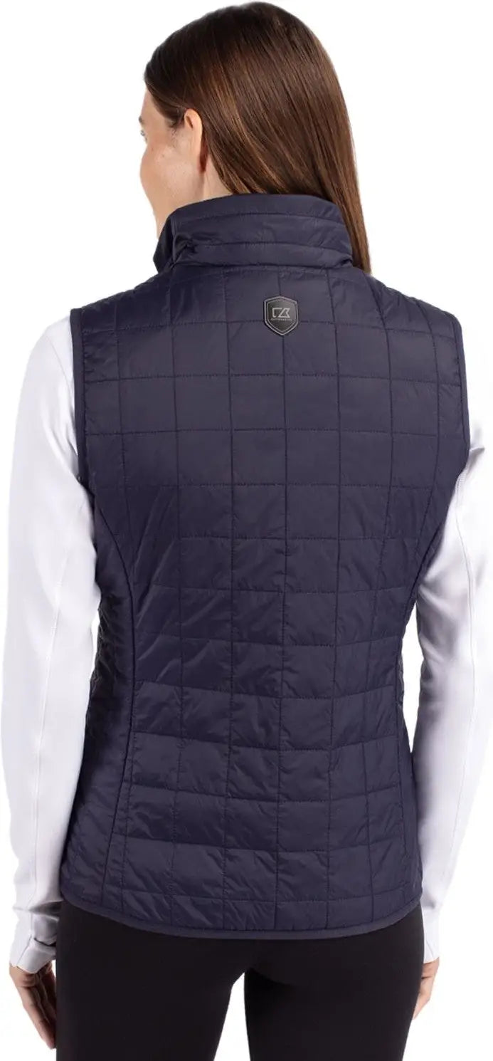 Cutter & Buck Lco00008 Rainier Primaloft® Womens Eco Insulated Full Zip Puffer Vest - Dark Navy