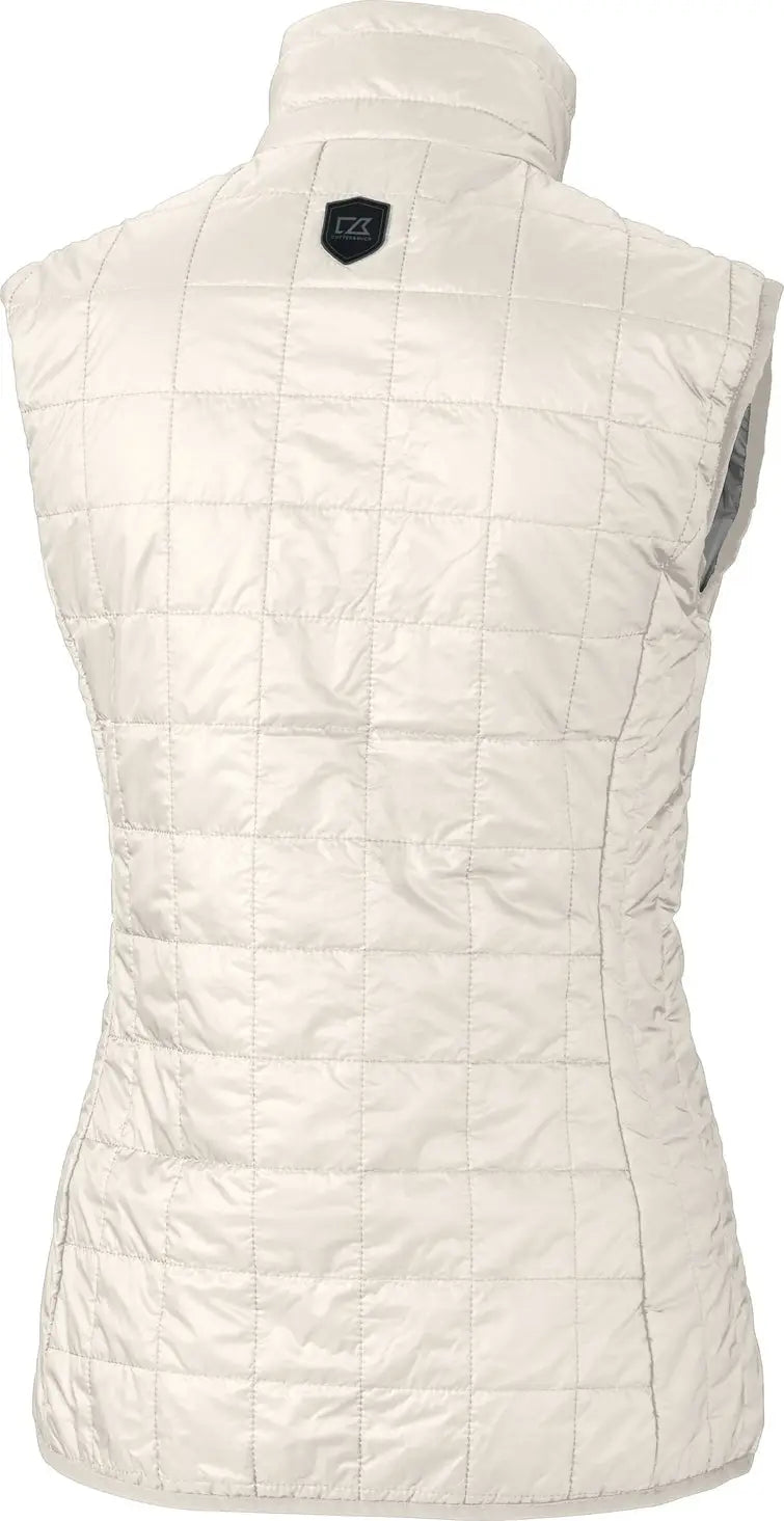 Cutter & Buck Lco00008 Rainier Primaloft® Womens Eco Insulated Full Zip Puffer Vest - Coconut