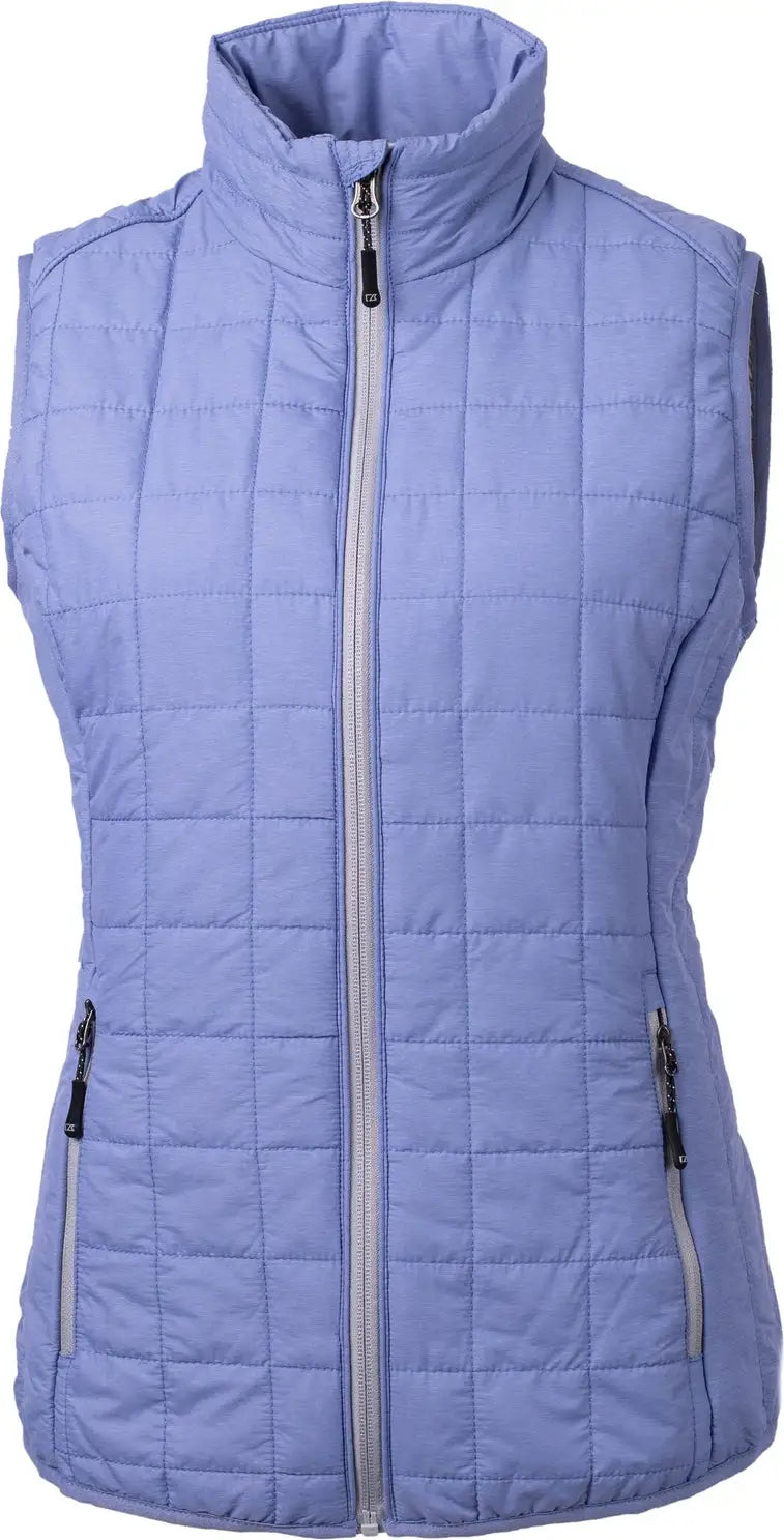 Cutter & Buck Lco00008 Rainier Primaloft® Womens Eco Insulated Full Zip Puffer Vest - Hyacinth Melange