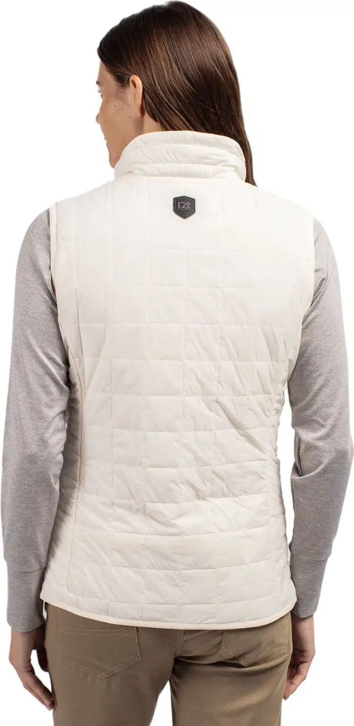 Cutter & Buck Lco00008 Rainier Primaloft® Womens Eco Insulated Full Zip Puffer Vest - Coconut