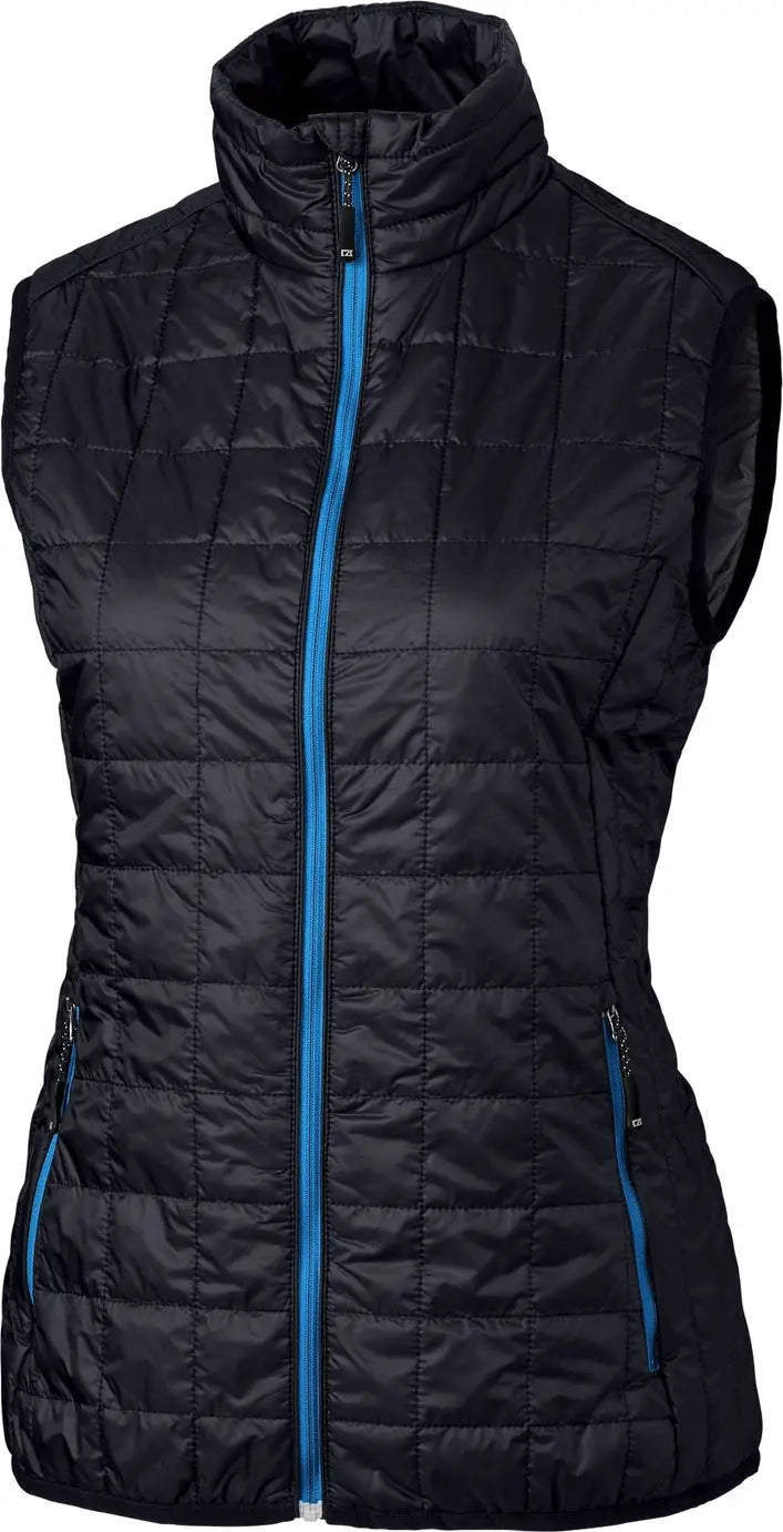 Cutter & Buck Lco00008 Rainier Primaloft® Womens Eco Insulated Full Zip Puffer Vest - Dark Navy