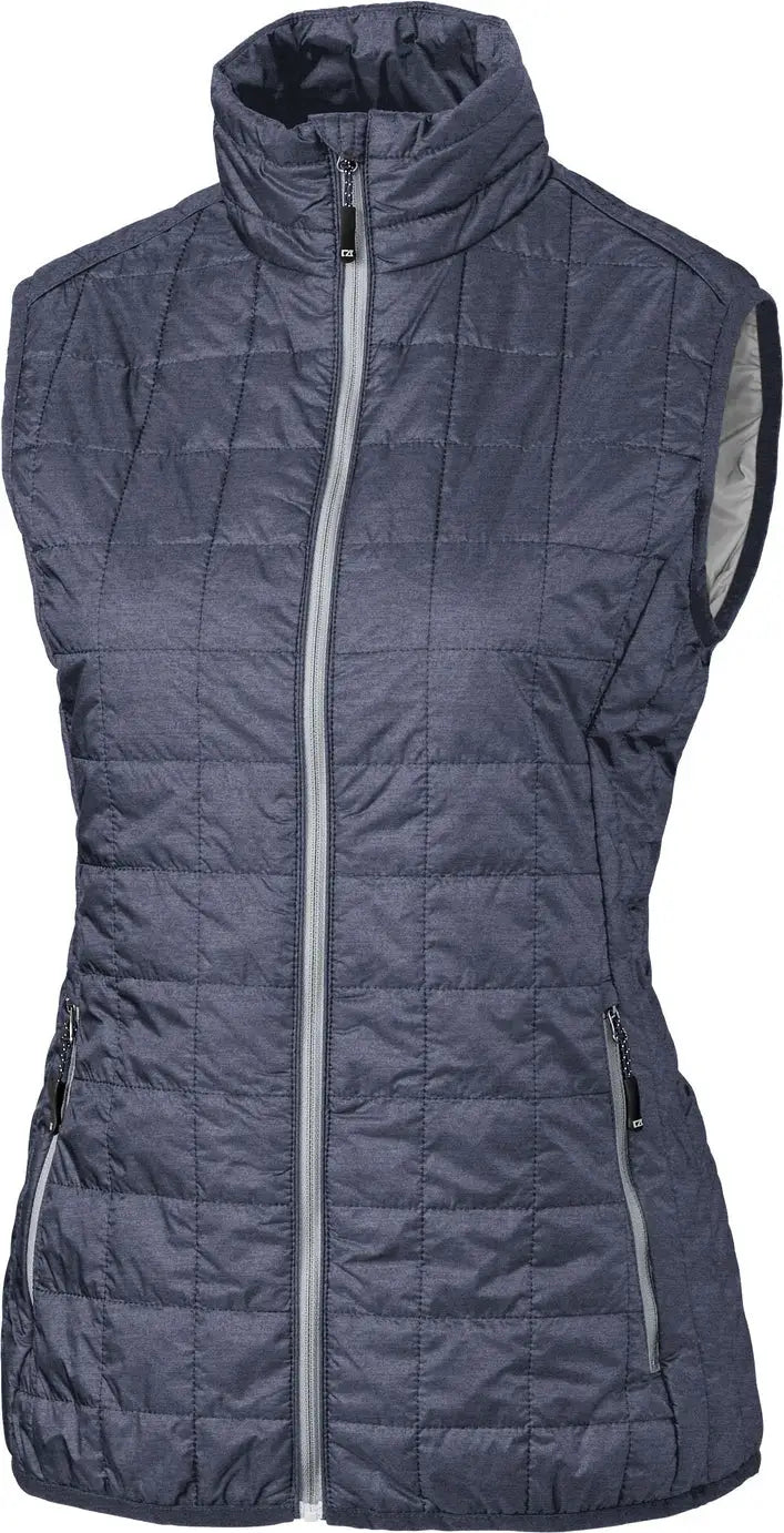 Cutter & Buck Lco00008 Rainier Primaloft® Womens Eco Insulated Full Zip Puffer Vest - Anthracite Melange