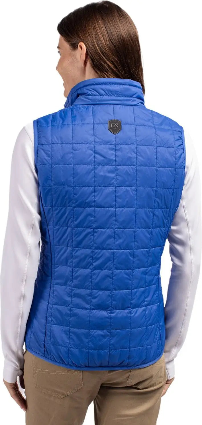 Cutter & Buck Lco00008 Rainier Primaloft® Womens Eco Insulated Full Zip Puffer Vest - Royal