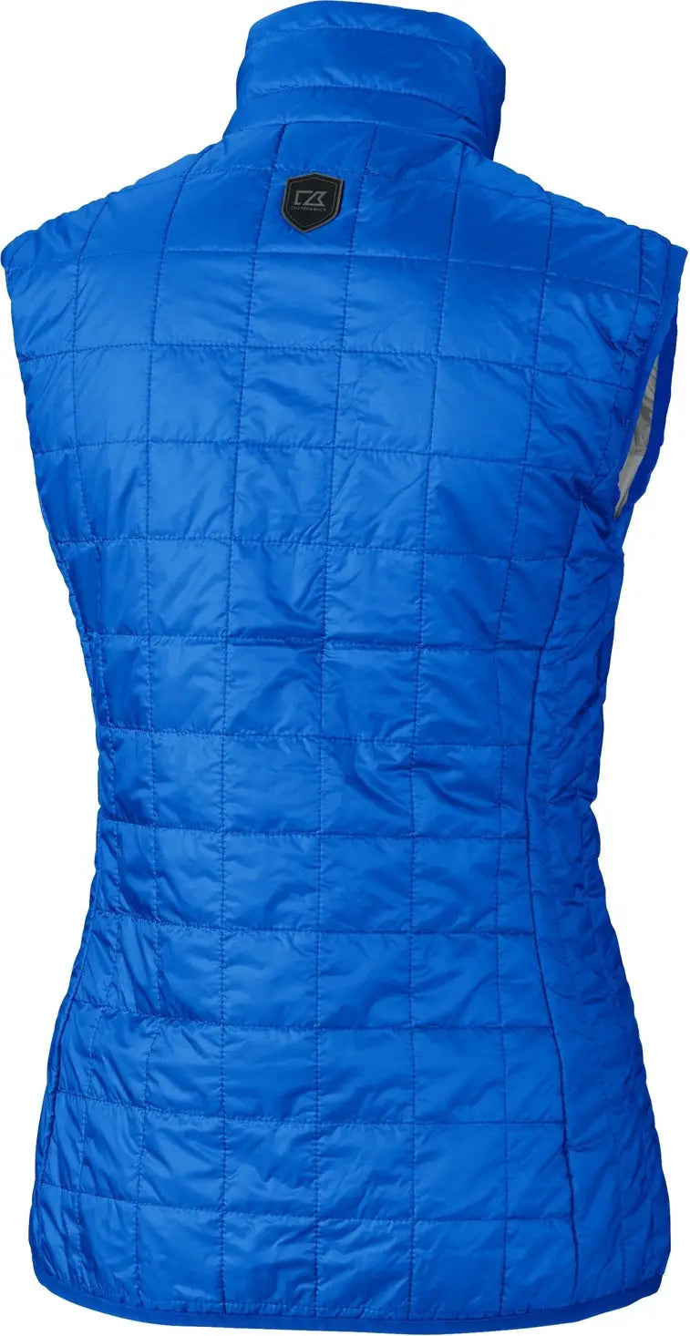 Cutter & Buck Lco00008 Rainier Primaloft® Womens Eco Insulated Full Zip Puffer Vest - Royal