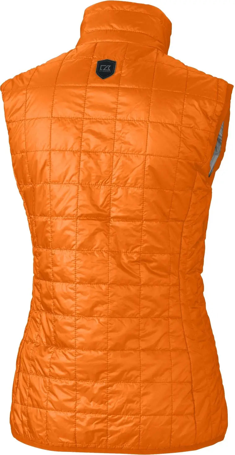 Cutter & Buck Lco00008 Rainier Primaloft® Womens Eco Insulated Full Zip Puffer Vest - Satsuma