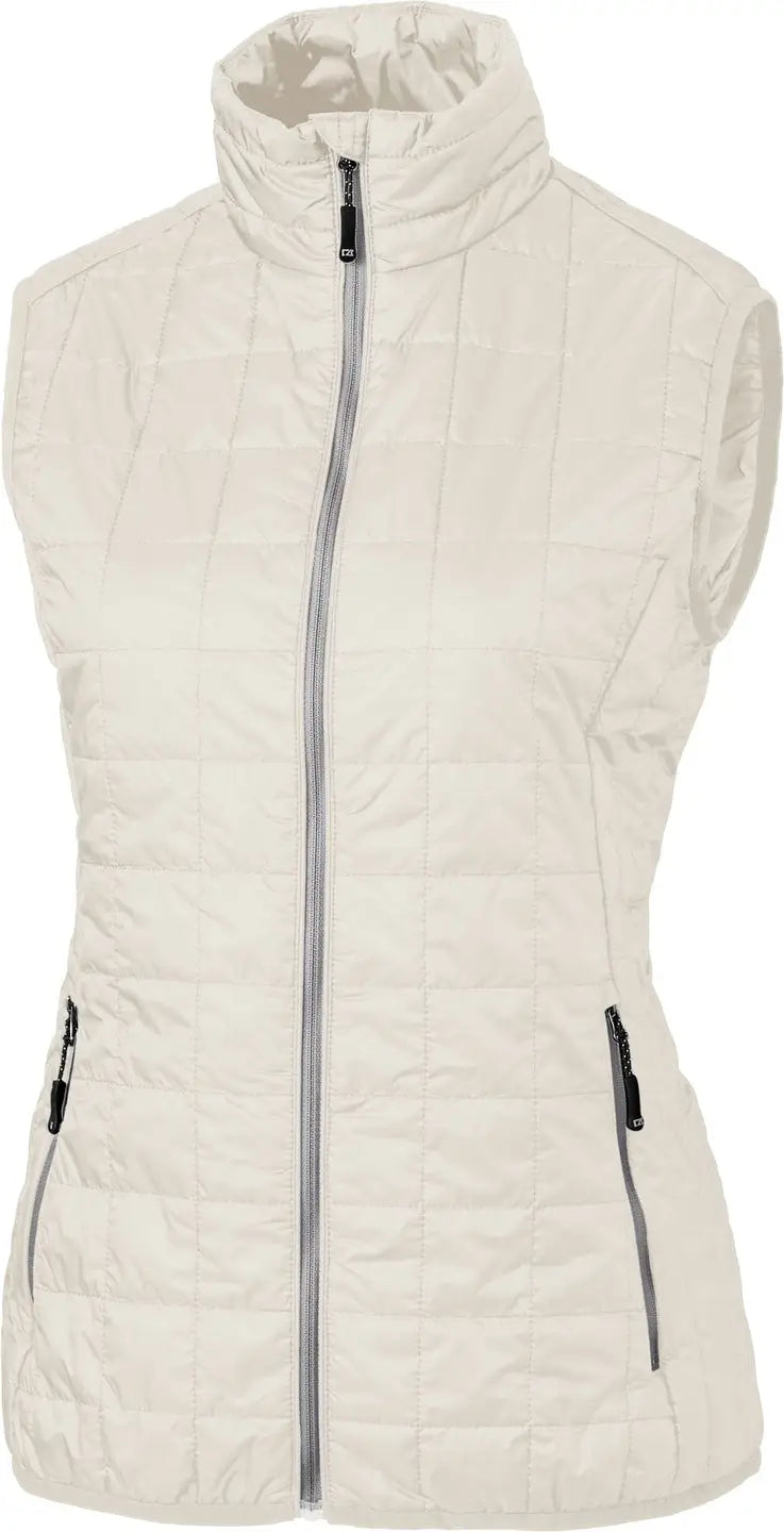 Cutter & Buck Lco00008 Rainier Primaloft® Womens Eco Insulated Full Zip Puffer Vest - Coconut