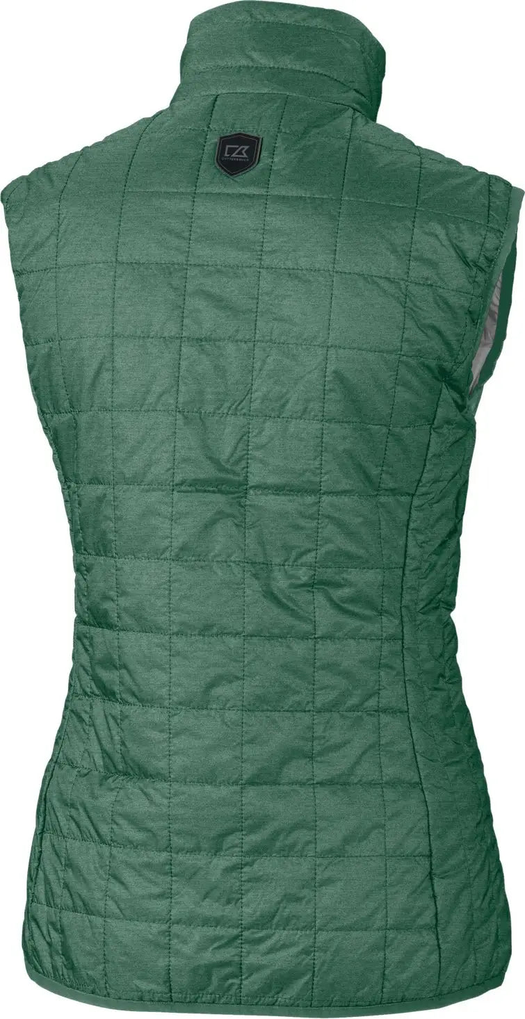 Cutter & Buck Lco00008 Rainier Primaloftâ Womens Eco Insulated Full Zip Puffer Vest - Hunter Melange
