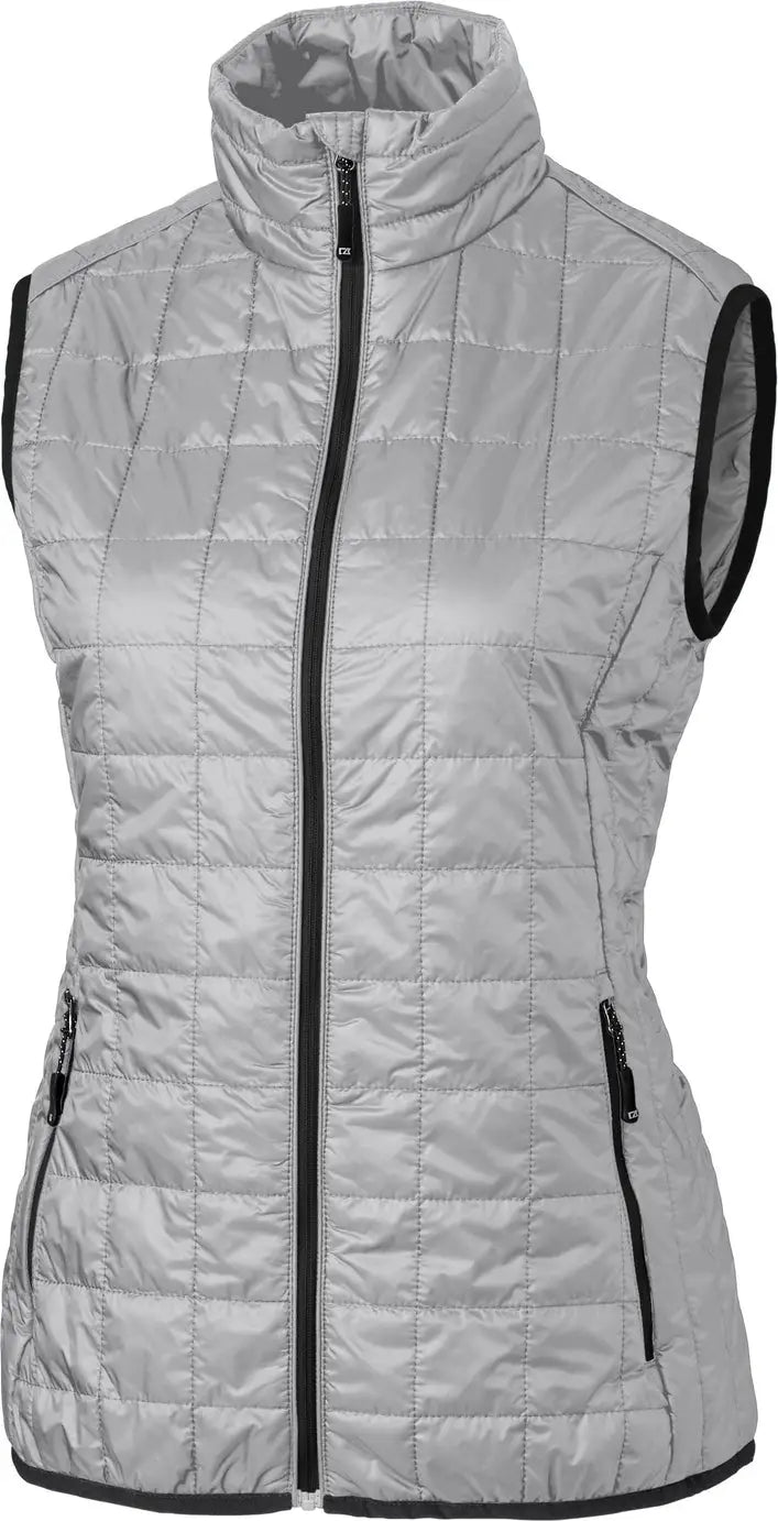 Cutter & Buck Lco00008 Rainier Primaloftâ Womens Eco Insulated Full Zip Puffer Vest - Polished
