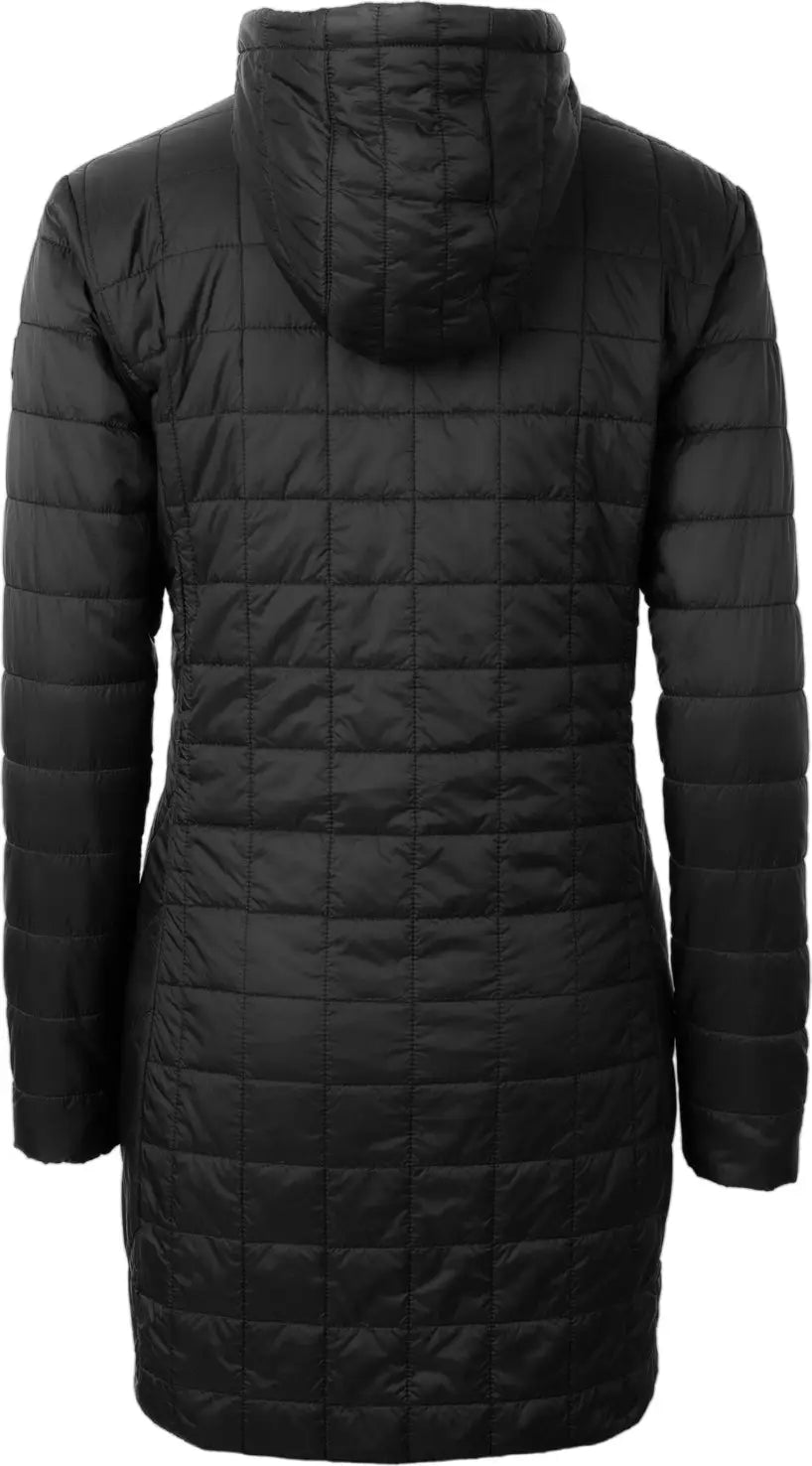 Cutter & Buck Lco00024 Rainier Primaloft® Womens Eco Insulated Hooded Long Coat - Black