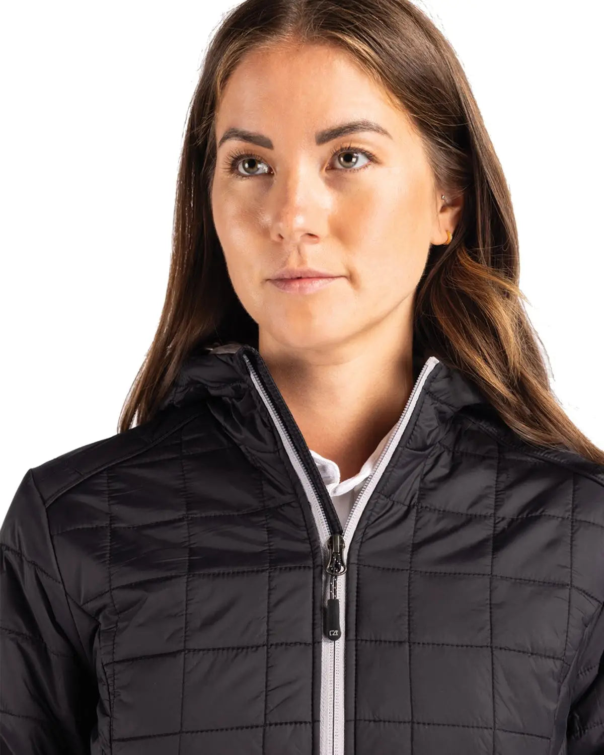 Cutter & Buck Lco00024 Rainier Primaloft® Womens Eco Insulated Hooded Long Coat - Black