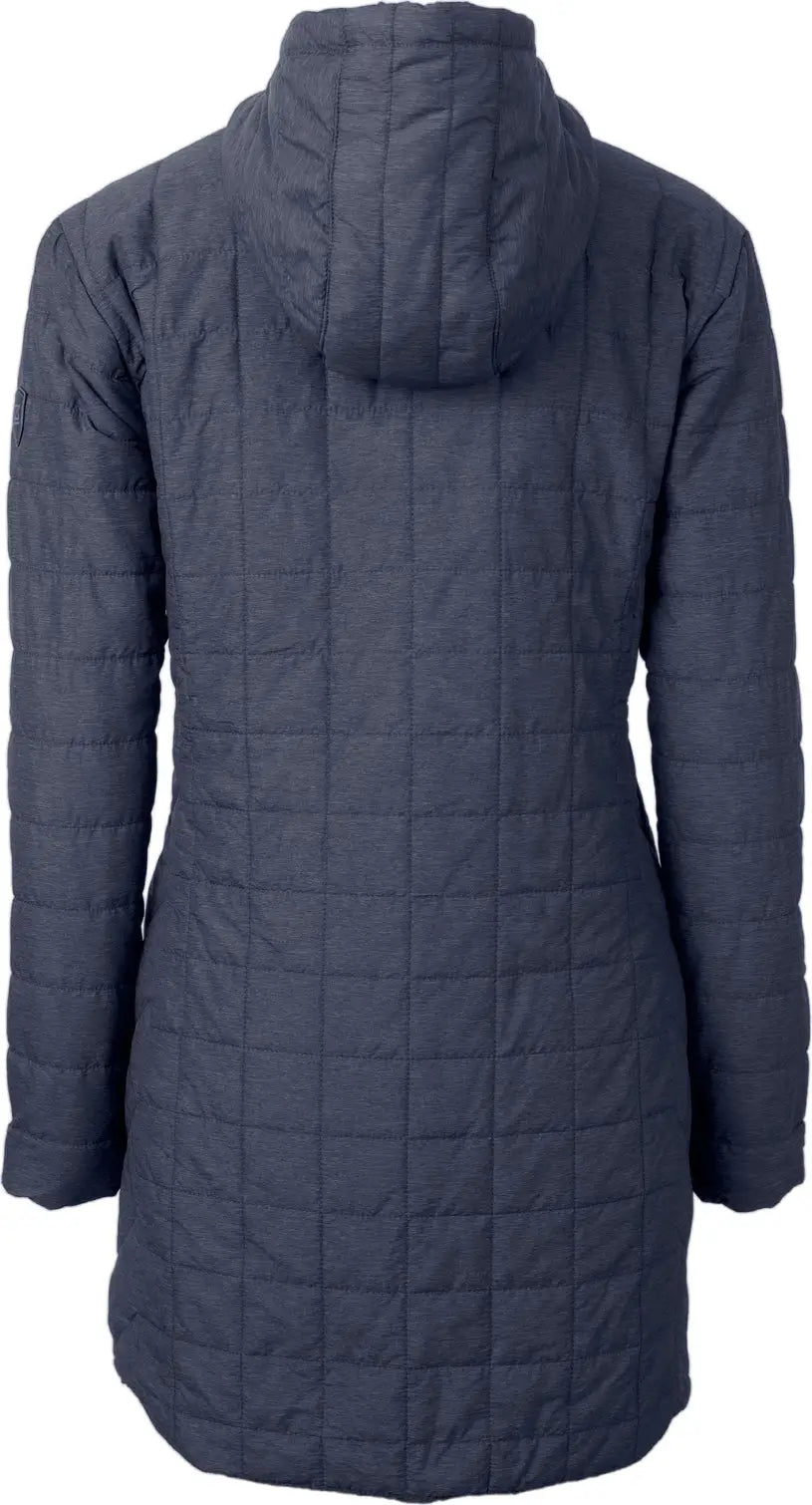 Cutter & Buck Lco00024 Rainier Primaloft® Womens Eco Insulated Hooded Long Coat - Anthracite Melange