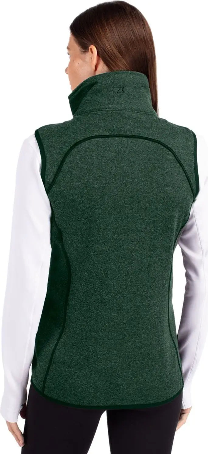 Cutter & Buck Lco00034 Mainsail Sweater Knit Womens Asymmetrical Vest - Hunter Heather