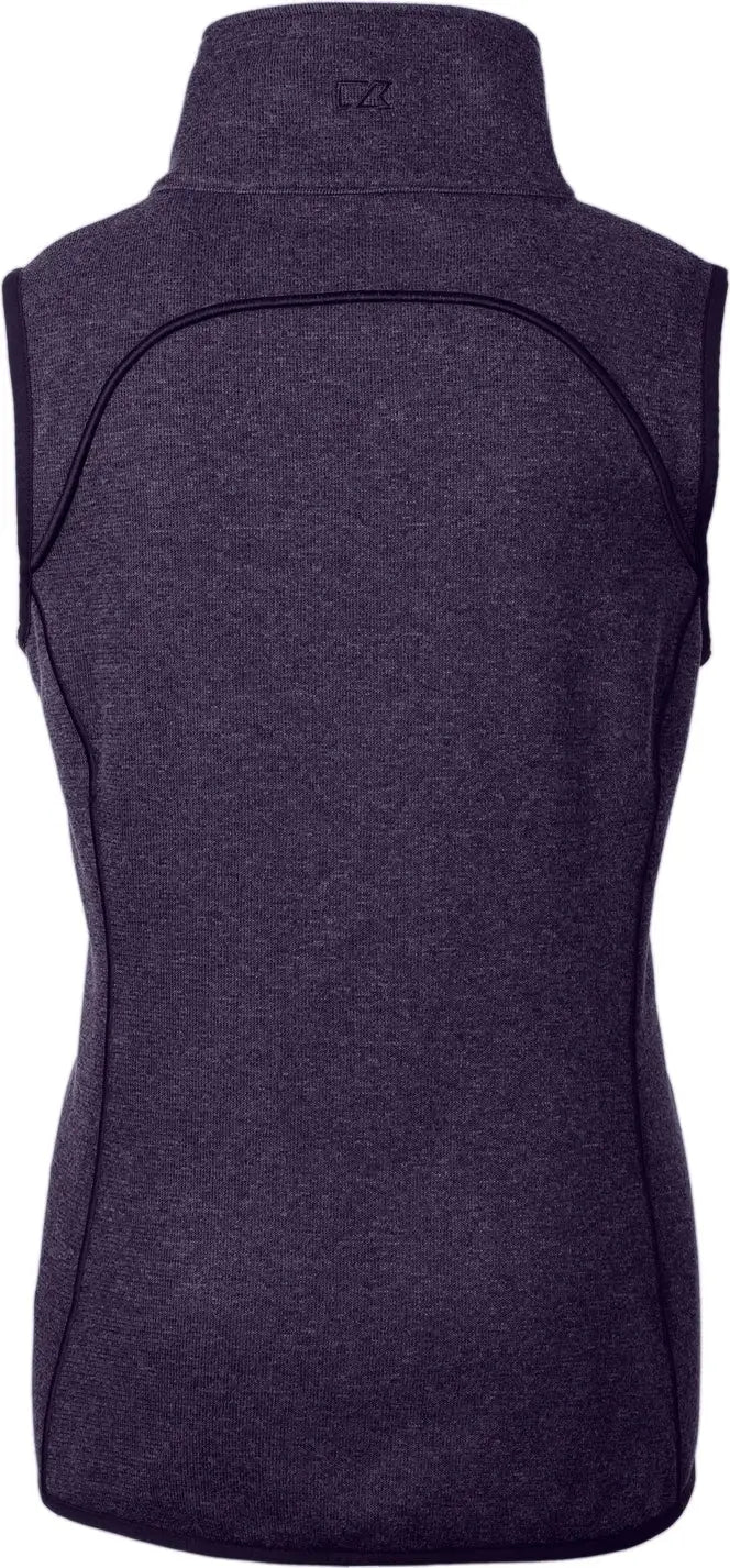 Cutter & Buck Lco00034 Mainsail Sweater Knit Womens Asymmetrical Vest - College Purple Heather