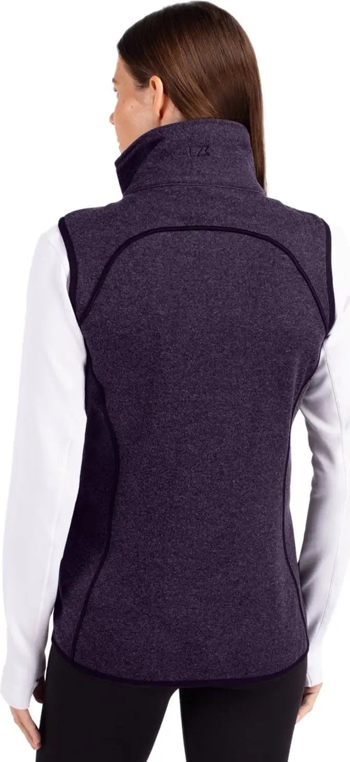 Cutter & Buck Lco00034 Mainsail Sweater Knit Womens Asymmetrical Vest - College Purple Heather