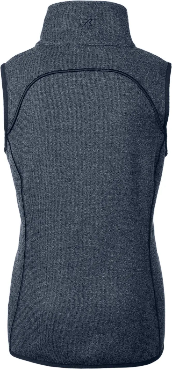Cutter & Buck Lco00034 Mainsail Sweater Knit Womens Asymmetrical Vest - Liberty Navy Heather