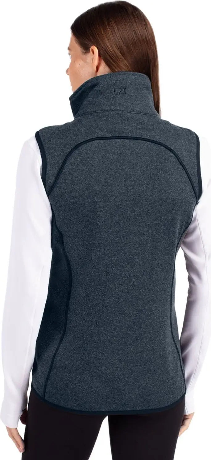 Cutter & Buck Lco00034 Mainsail Sweater Knit Womens Asymmetrical Vest - Liberty Navy Heather
