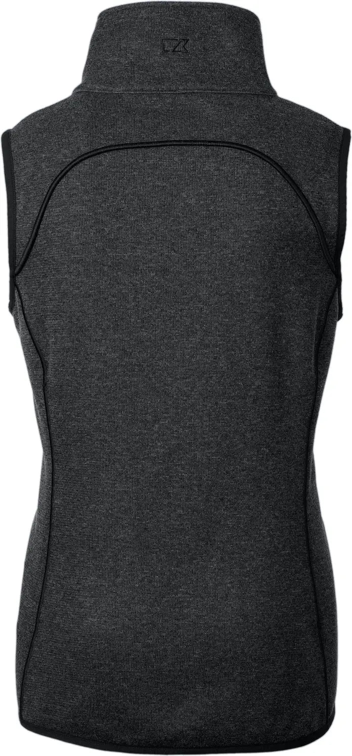 Cutter & Buck Lco00034 Mainsail Sweater Knit Womens Asymmetrical Vest - Charcoal Heather