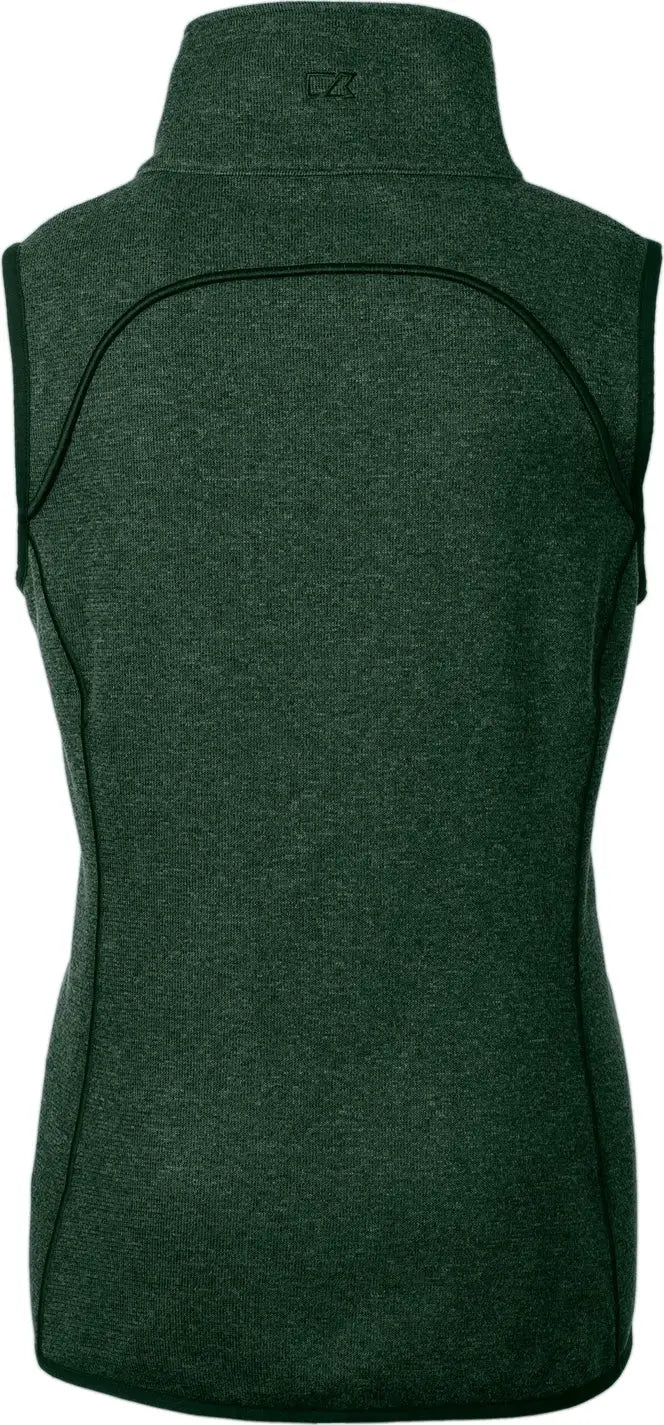 Cutter & Buck Lco00034 Mainsail Sweater Knit Womens Asymmetrical Vest - Hunter Heather