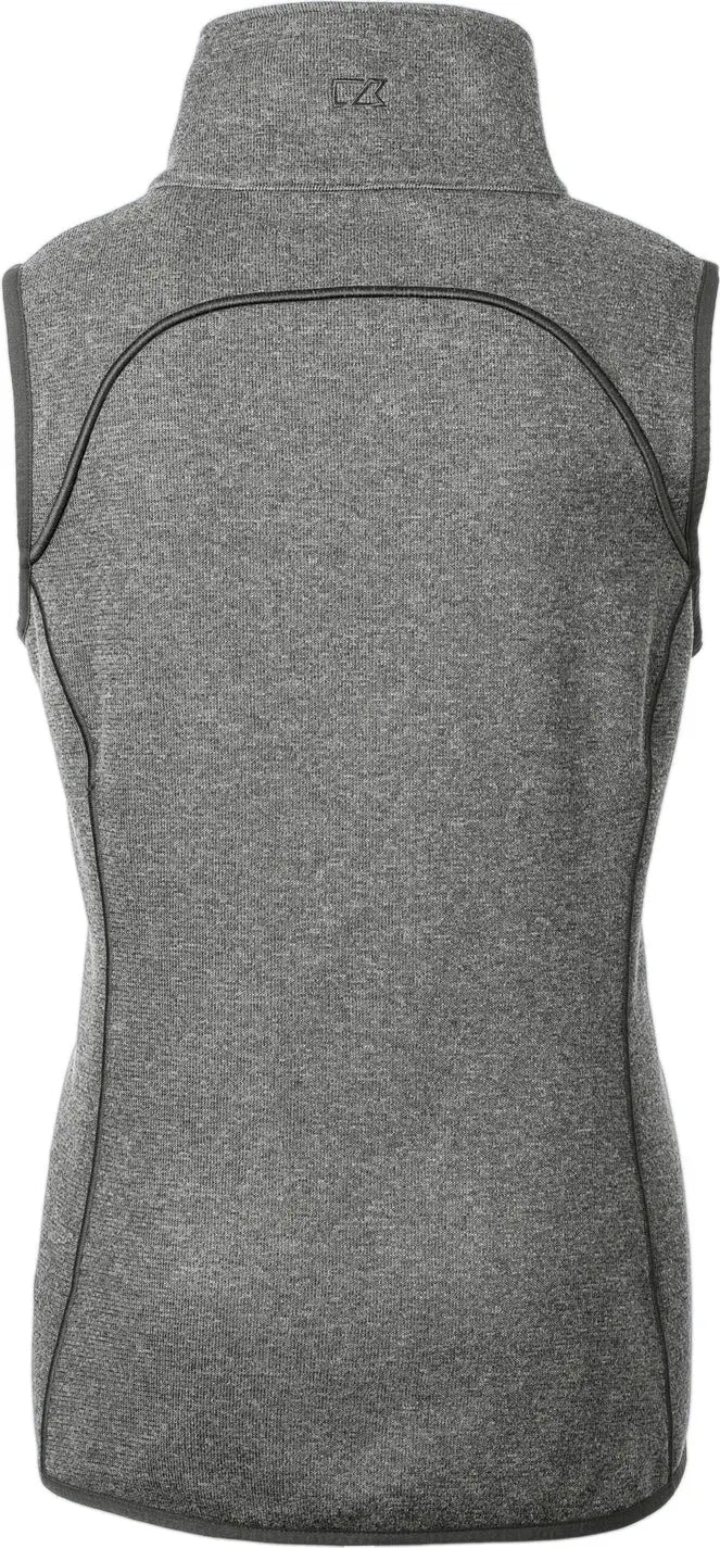 Cutter & Buck Lco00034 Mainsail Sweater Knit Womens Asymmetrical Vest - Polished Heather