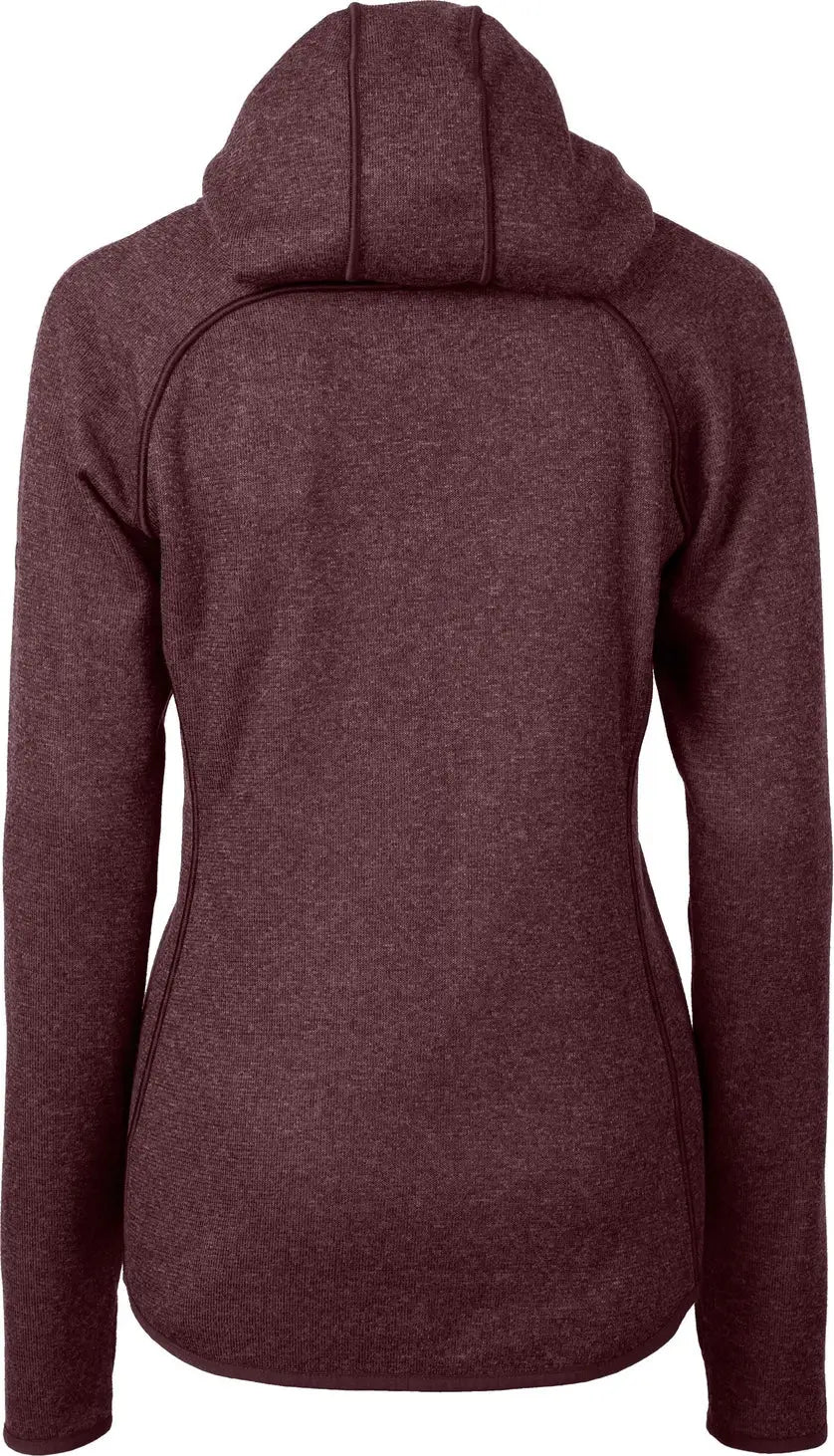 Cutter & Buck Lco00035 Mainsail Full Zip Hooded Womens Jacket - Bordeaux Heather