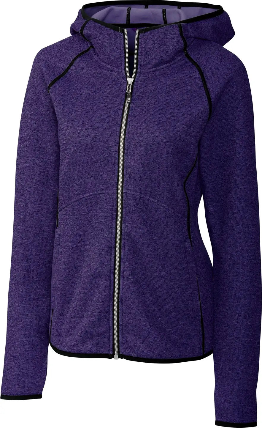 Cutter & Buck Lco00035 Mainsail Full Zip Hooded Womens Jacket - College Purple Heather