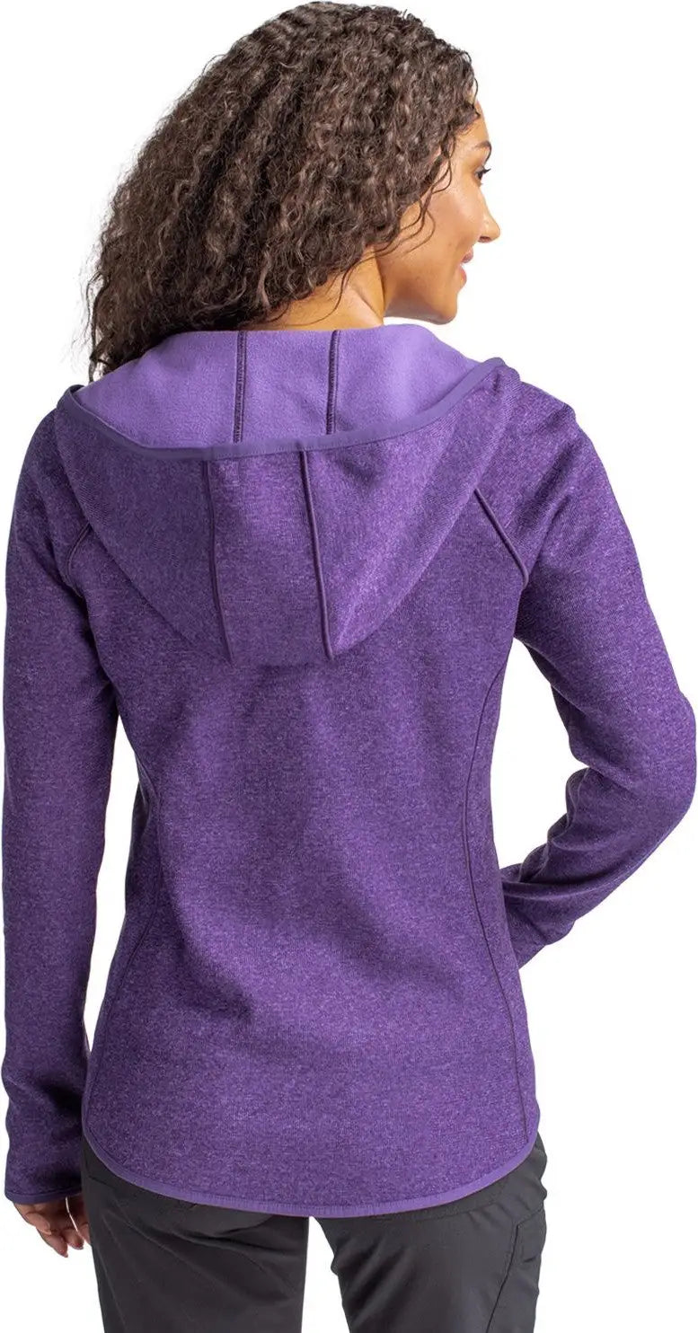 Cutter & Buck Lco00035 Mainsail Full Zip Hooded Womens Jacket - College Purple Heather