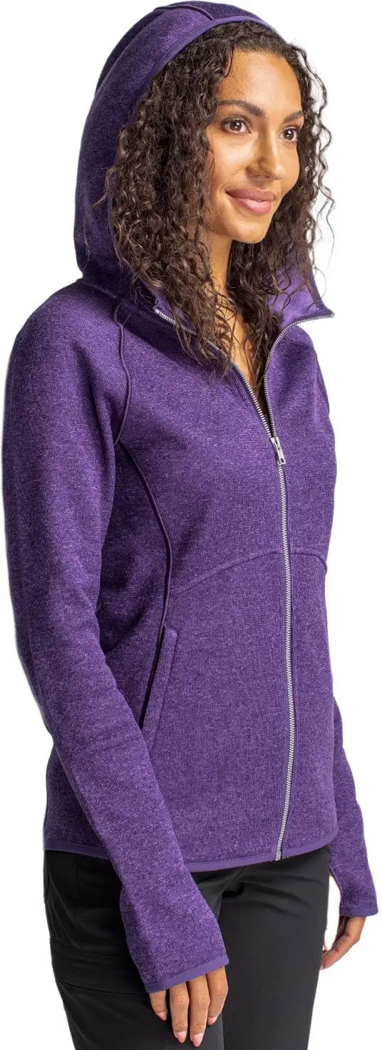 Cutter & Buck Lco00035 Mainsail Full Zip Hooded Womens Jacket - College Purple Heather