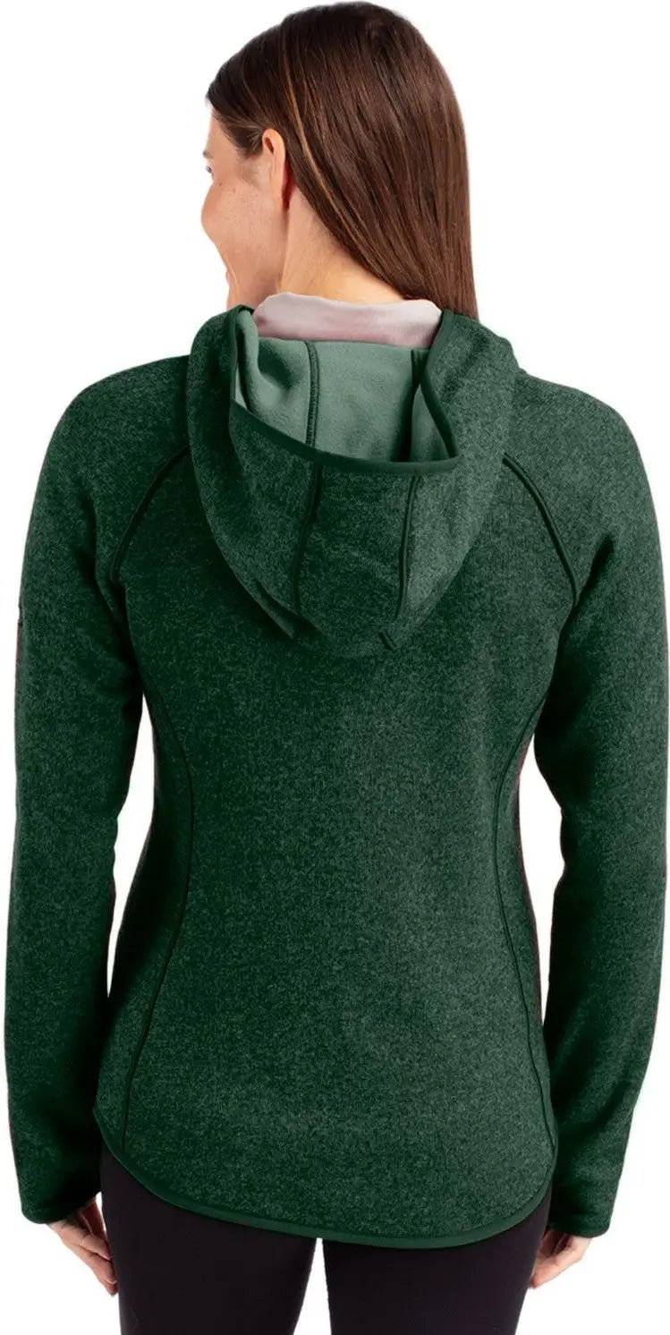 Cutter & Buck Lco00035 Mainsail Full Zip Hooded Womens Jacket - Hunter Heather