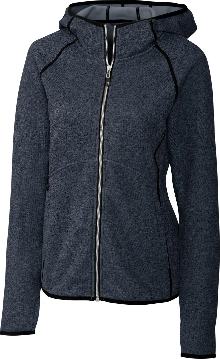 Cutter & Buck Lco00035 Mainsail Full Zip Hooded Womens Jacket - Liberty Navy Heather