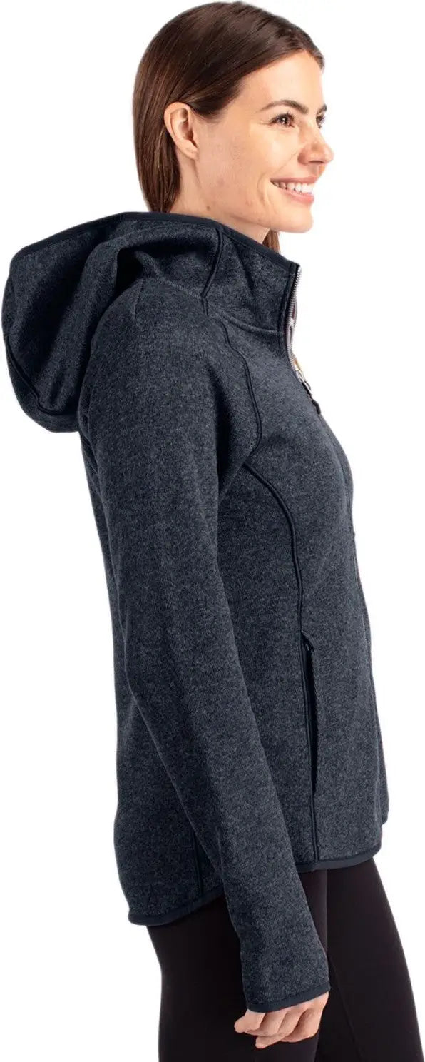 Cutter & Buck Lco00035 Mainsail Full Zip Hooded Womens Jacket - Liberty Navy Heather