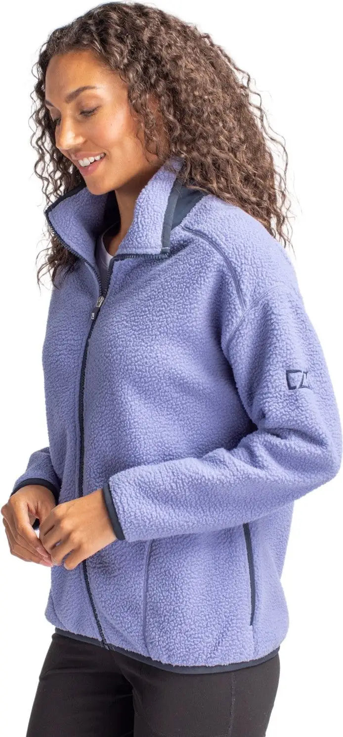 Cutter & Buck Lco00055 Cascade Eco Fleece Womens Full Zip Jacket - Hyacinth Navy Blue