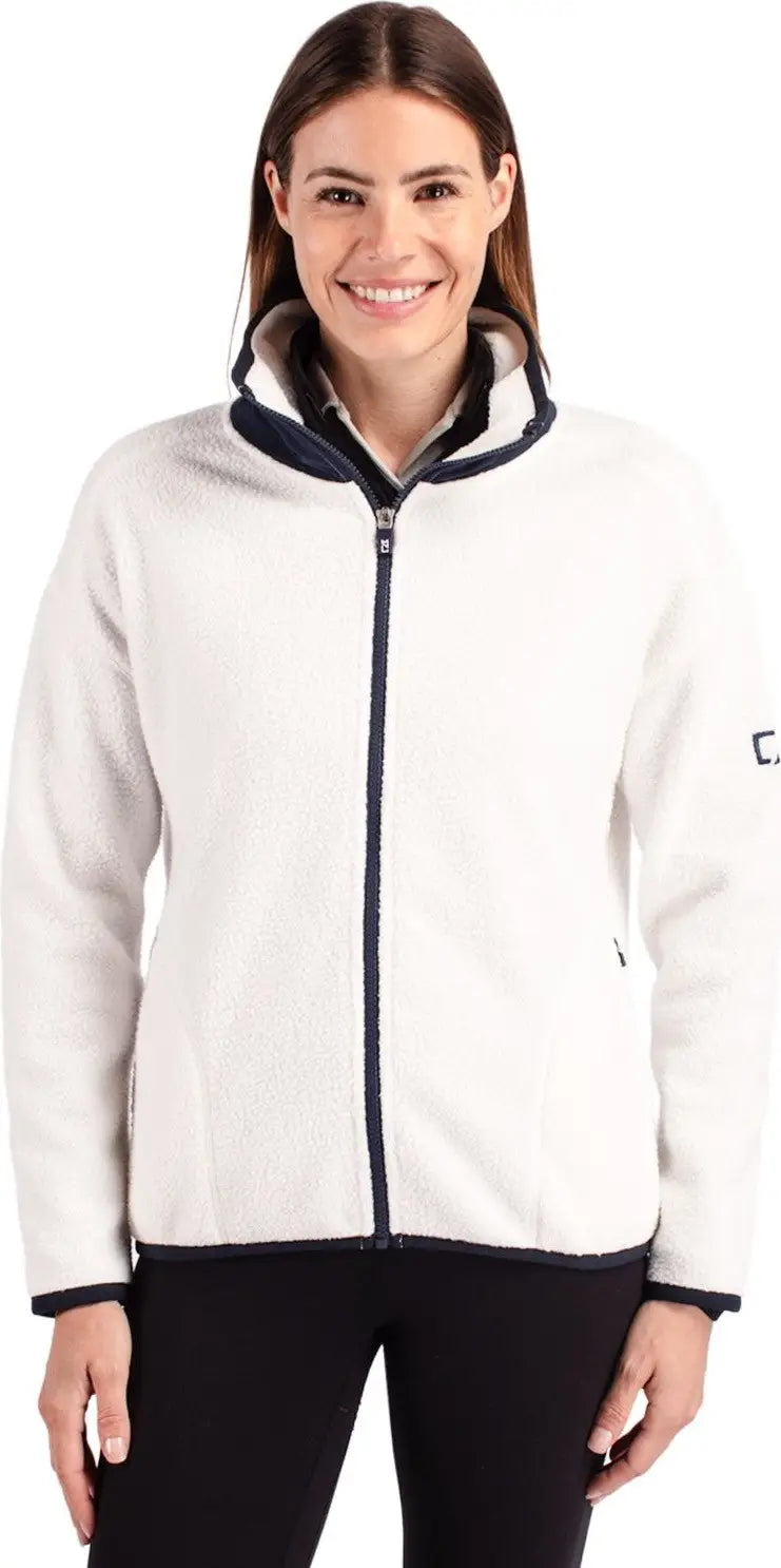 Cutter & Buck Lco00055 Cascade Eco Fleece Womens Full Zip Jacket - Shell Navy Blue - Shell/navy / Ladies Xs