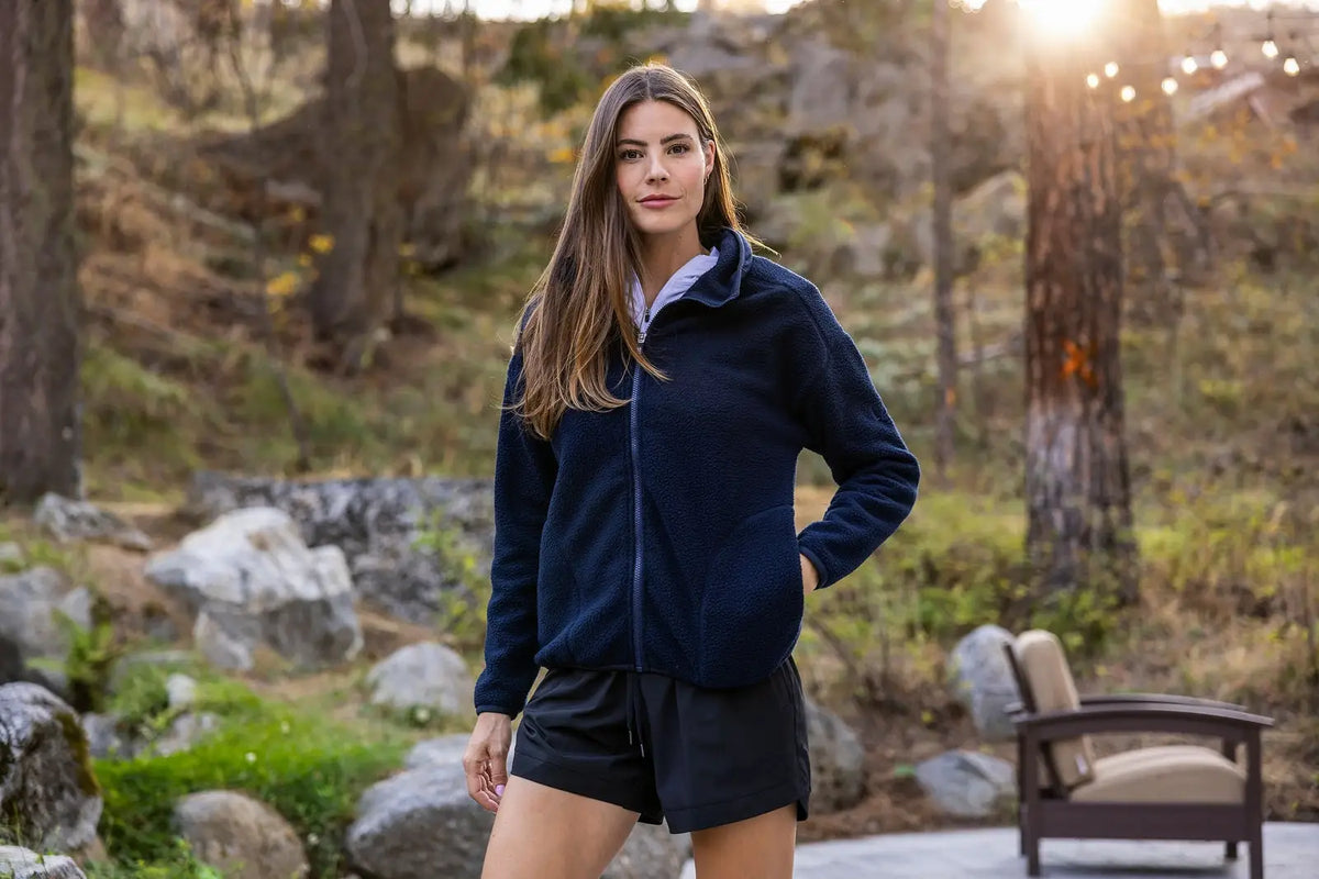 Cutter & Buck Lco00055 Cascade Eco Fleece Womens Full Zip Jacket - Navy Blue