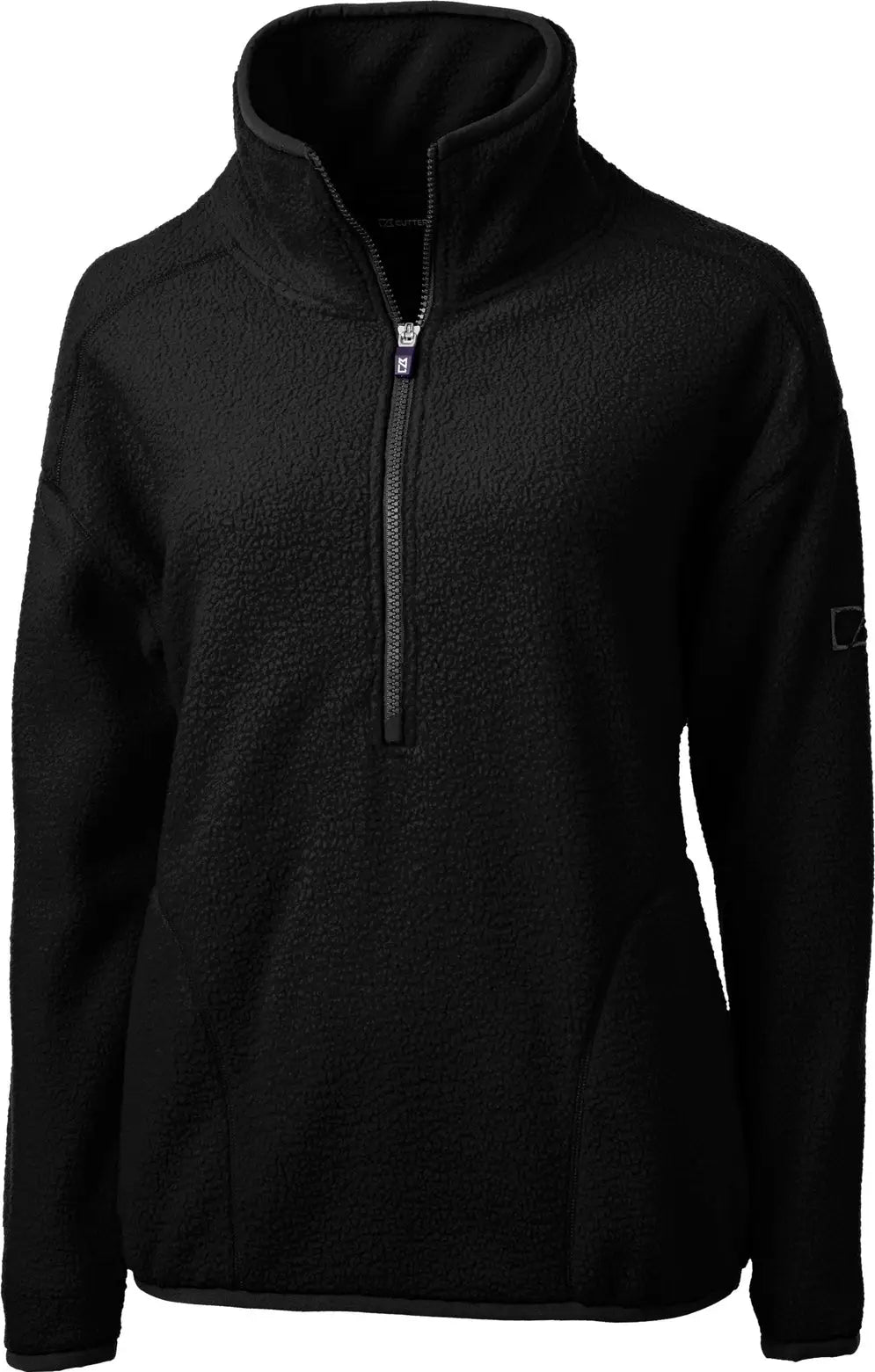 Cutter & Buck Lco00056 Cascade Eco Fleece Womens Pullover Jacket - Black