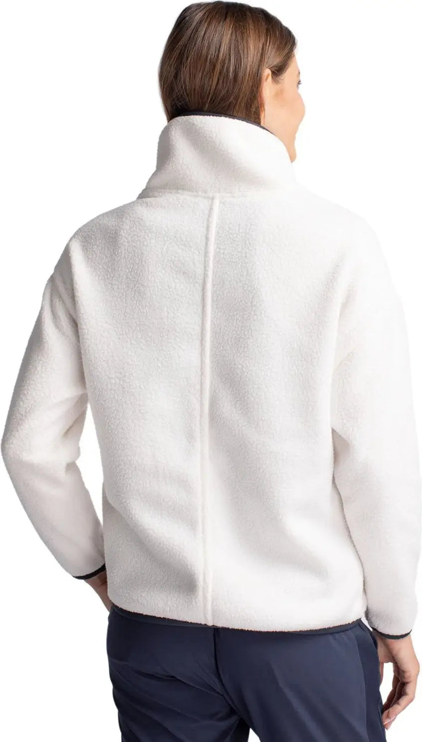 Cutter & Buck Lco00056 Cascade Eco Fleece Womens Pullover Jacket - Shell Navy Blue