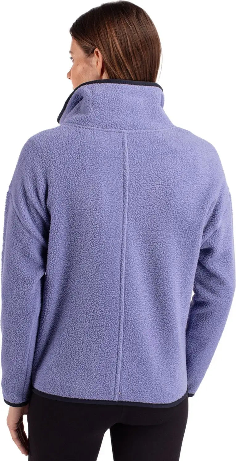 Cutter & Buck Lco00056 Cascade Eco Fleece Womens Pullover Jacket - Hyacinth Navy Blue
