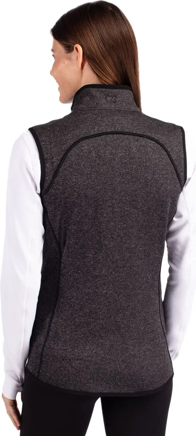 Cutter & Buck Lco00058 Mainsail Sweater Knit Womens Full Zip Vest - Charcoal Heather