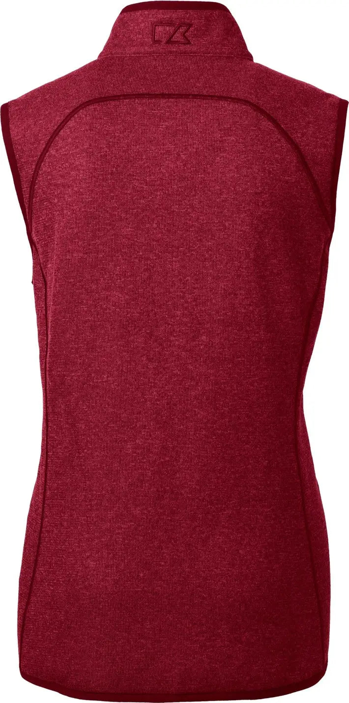 Cutter & Buck Lco00058 Mainsail Sweater Knit Womens Full Zip Vest - Cardinal Red Heather