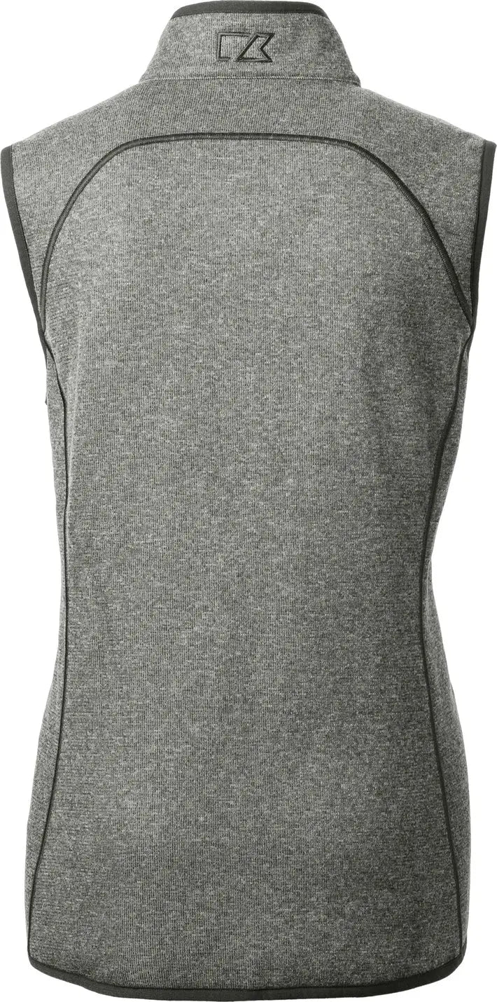 Cutter & Buck Lco00058 Mainsail Sweater Knit Womens Full Zip Vest - Polished Heather