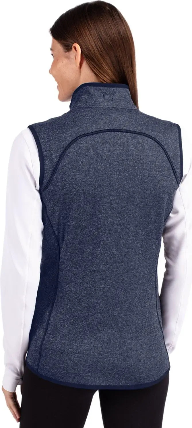 Cutter & Buck Lco00058 Mainsail Sweater Knit Womens Full Zip Vest - Liberty Navy Heather