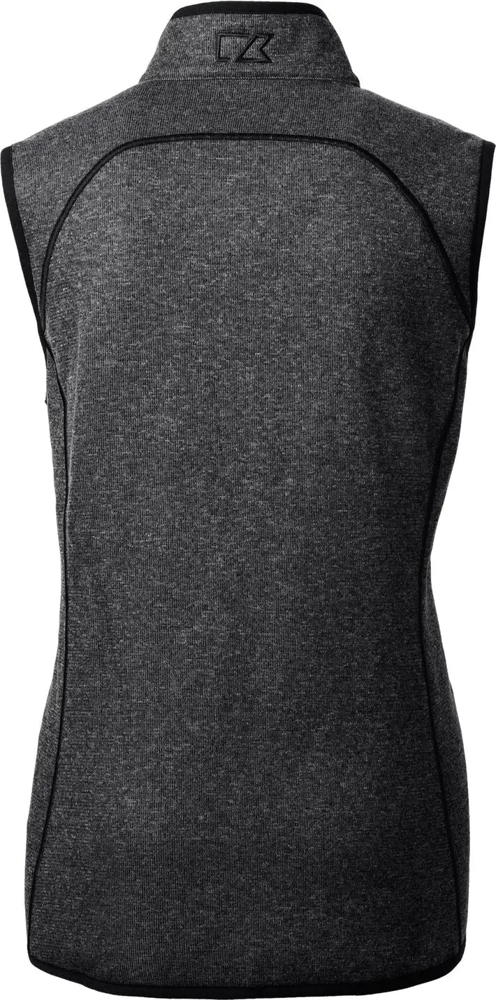 Cutter & Buck Lco00058 Mainsail Sweater Knit Womens Full Zip Vest - Charcoal Heather