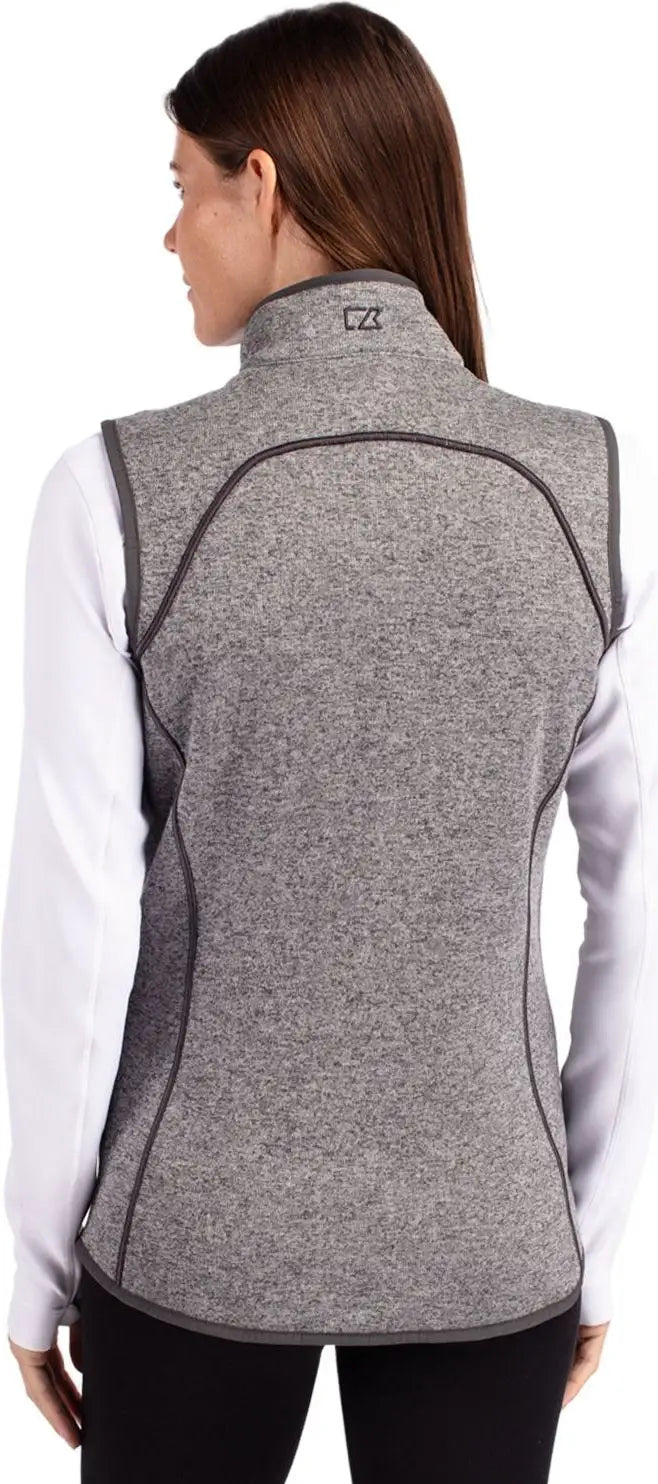 Cutter & Buck Lco00058 Mainsail Sweater Knit Womens Full Zip Vest - Polished Heather