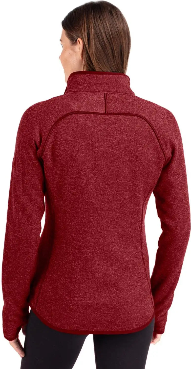 Cutter & Buck Lco00059 Mainsail Sweater-knit Womens Full Zip Jacket - Cardinal Red Heather