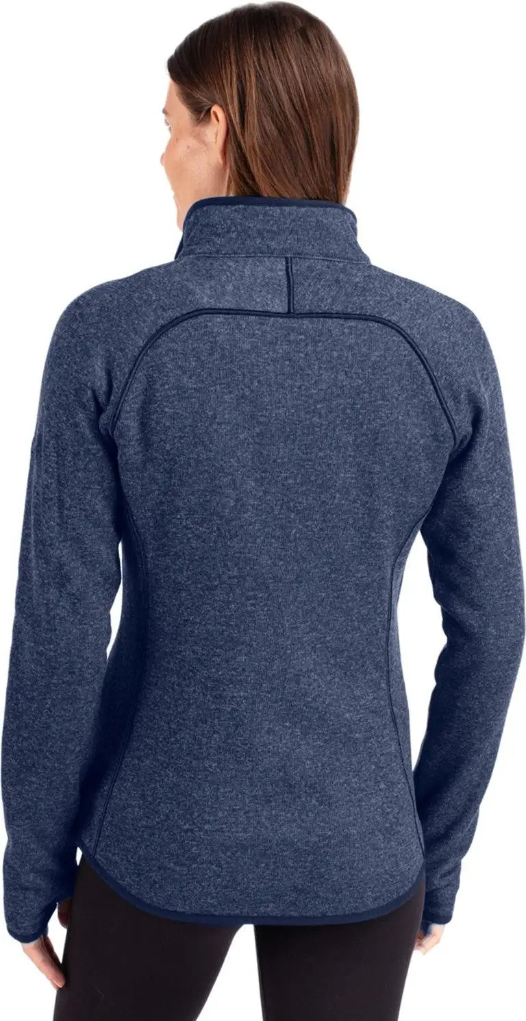 Cutter & Buck Lco00059 Mainsail Sweater-knit Womens Full Zip Jacket - Liberty Navy Heather
