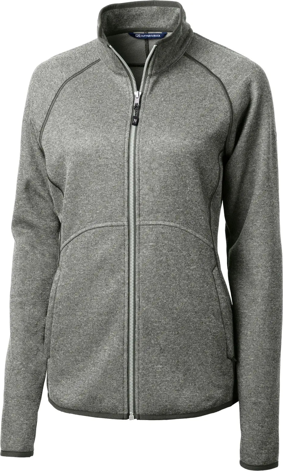 Cutter & Buck Lco00059 Mainsail Sweater-knit Womens Full Zip Jacket - Polished Heather