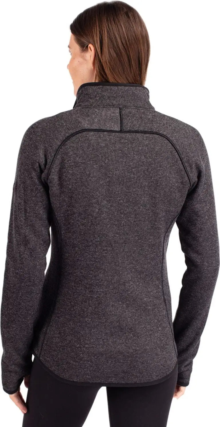 Cutter & Buck Lco00059 Mainsail Sweater-knit Womens Full Zip Jacket - Charcoal Heather