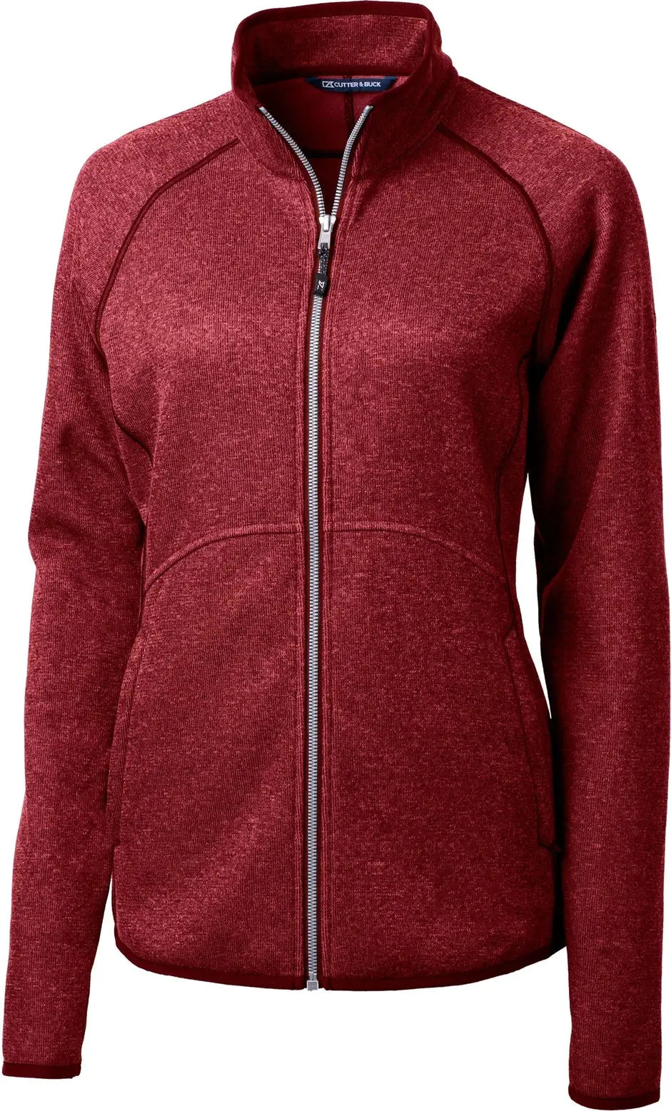 Cutter & Buck Lco00059 Mainsail Sweater-knit Womens Full Zip Jacket - Cardinal Red Heather