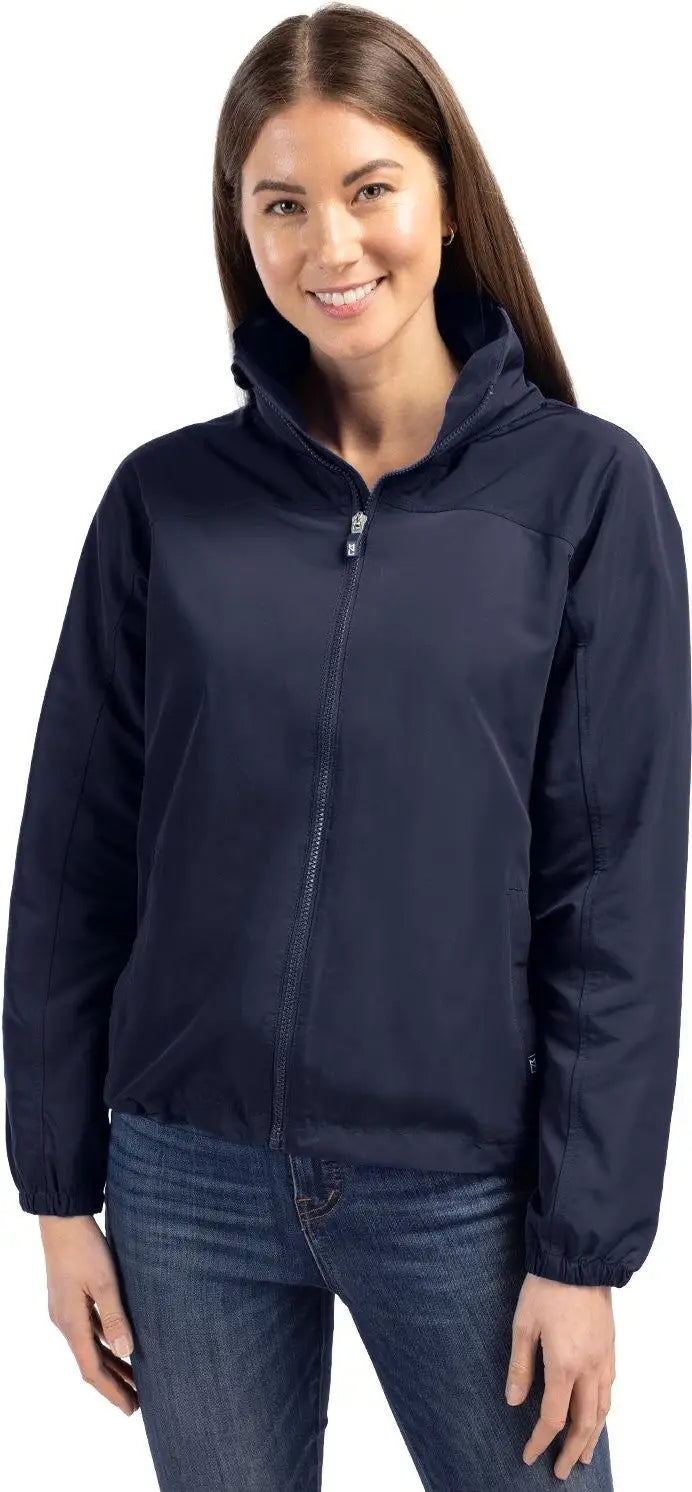 Cutter & Buck Lco00061 Charter Eco Recycled Womens Full-zip Jacket - Navy Blue - Ladies Xs
