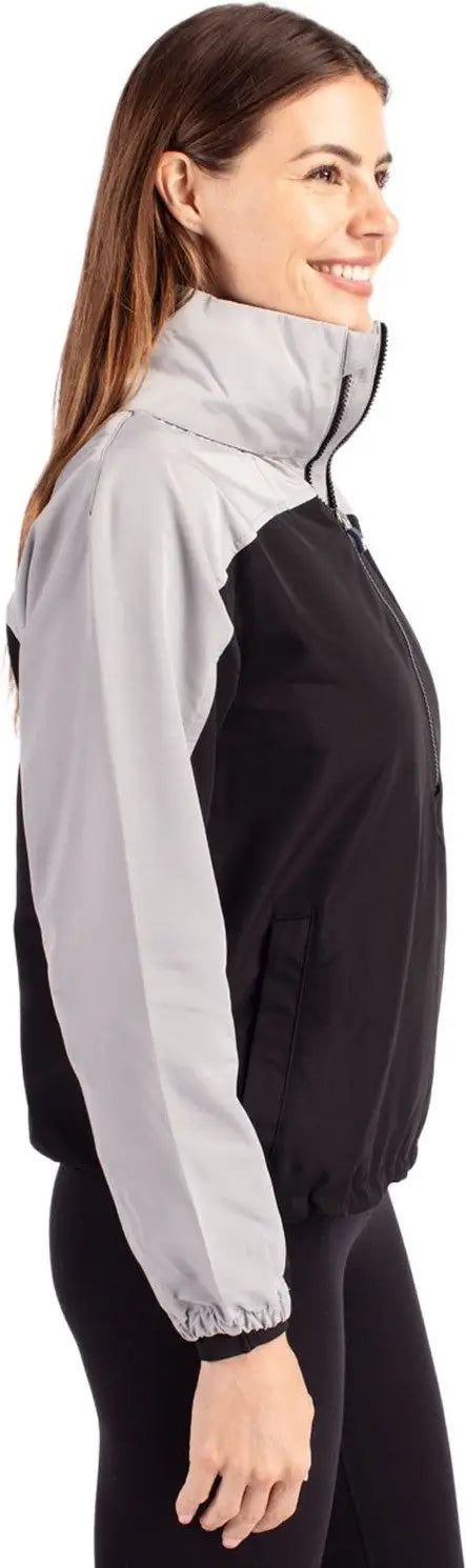 Cutter & Buck Lco00062 Charter Eco Recycled Womens Anorak Jacket - Black Polished