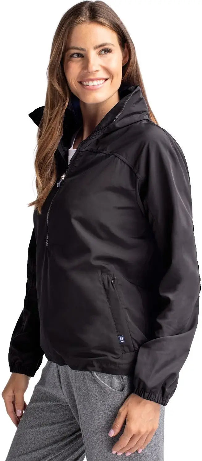 Cutter & Buck Lco00062 Charter Eco Recycled Womens Anorak Jacket - Black
